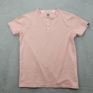 XRay Jeans Shirt‎ Mens Medium Pink Henley Short Sleeve Casual